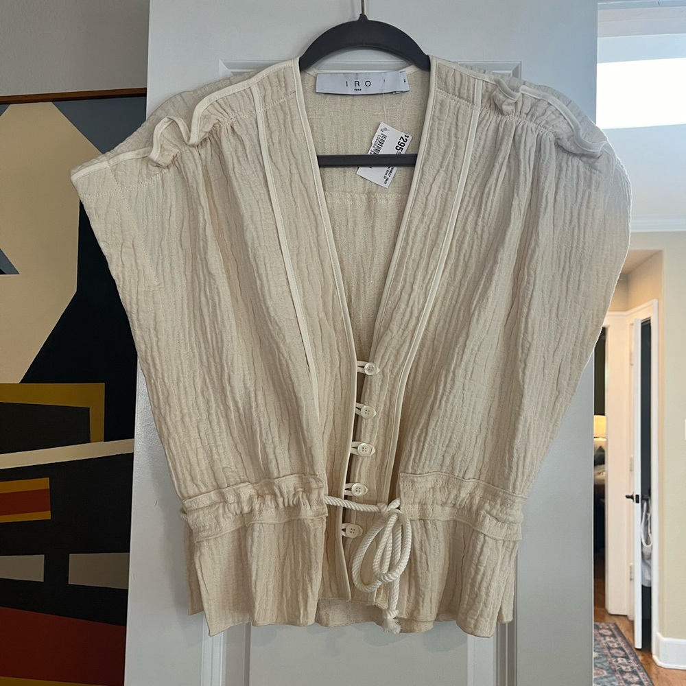 NWT IRO Wazit top cream color size 34/XS